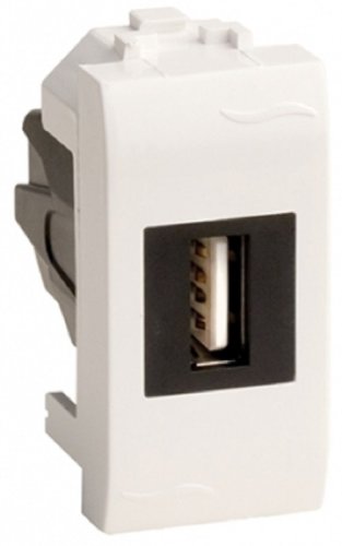 Розетка USB для кабель-канала DKC Brava 1 мод. 2.0А белый картинка